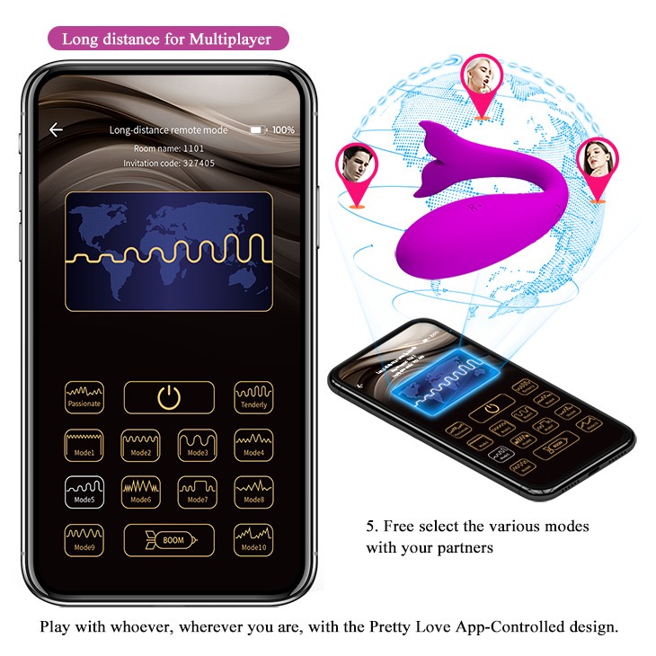 Trứng Rung Cá Heo Pretty Love JayLeen App Điện Thoại Kích Thích Trứng Rung Cá Heo Pretty Love JayLeen App Điện Thoại Kích Thích