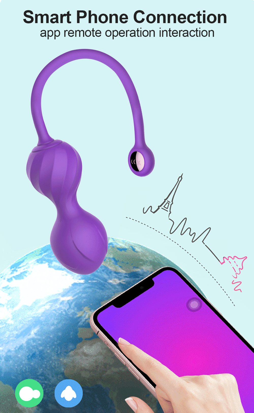 Trứng Rung Hồ Lô Bluetooth App Điều Khiển Từ Xa Bóng Tập Se Khít