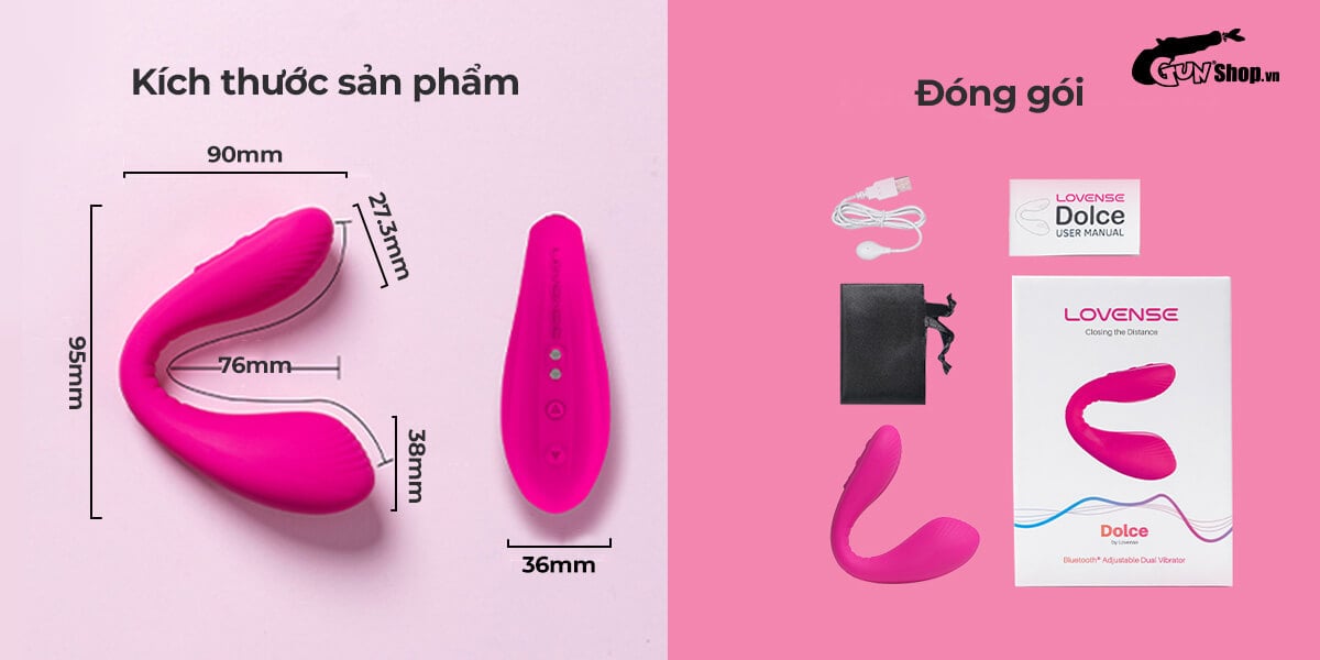 Trứng rung 2 đầu Lovense Dolce điều khiển app kích thích mua ngay