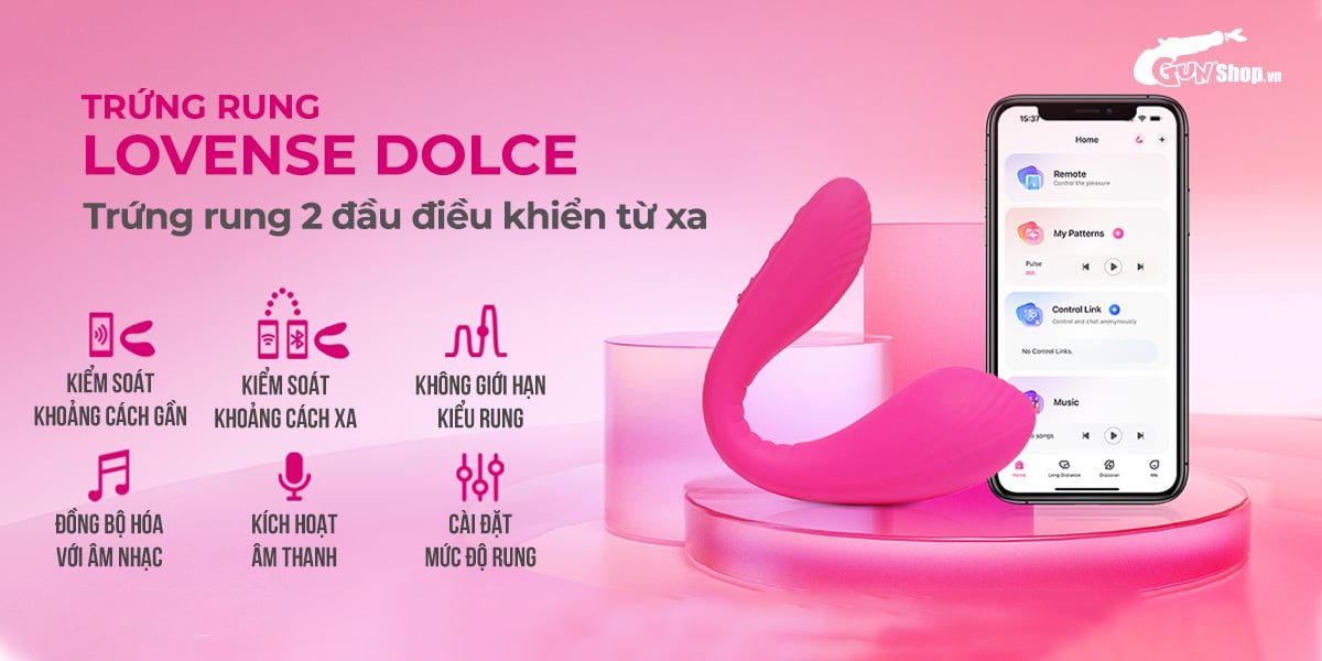 Trứng rung 2 đầu Lovense Dolce điều khiển app kích thích mua ngay