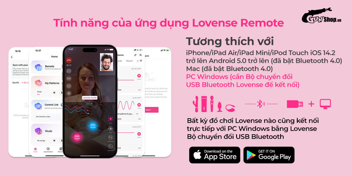 Trứng rung 2 đầu Lovense Dolce điều khiển app kích thích mua ngay
