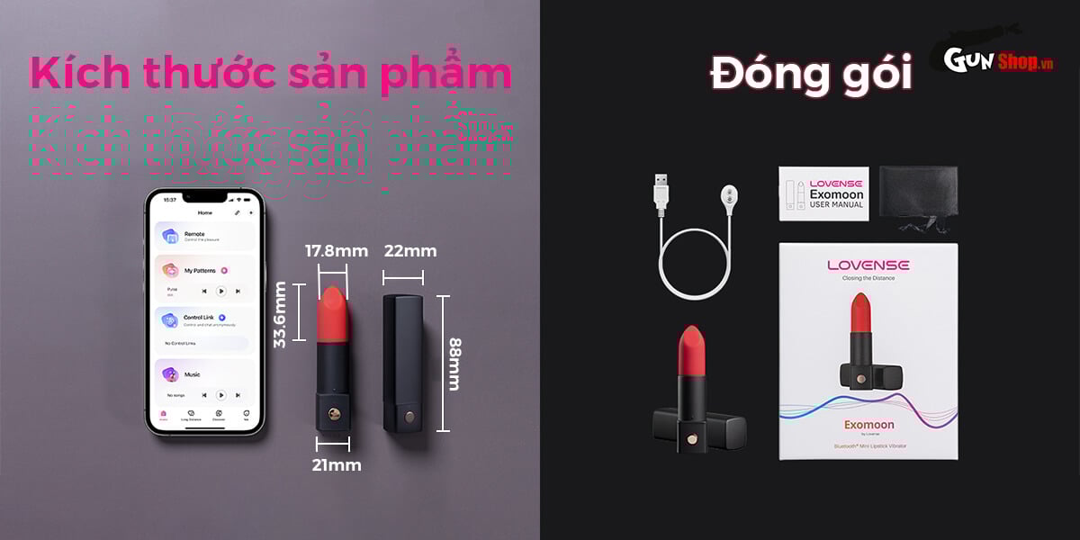 Lovense Exomoon Mini nhỏ gọn trứng rung siêu mạnh điều khiển app Lovense Exomoon Mini nhỏ gọn trứng rung siêu mạnh điều khiển app