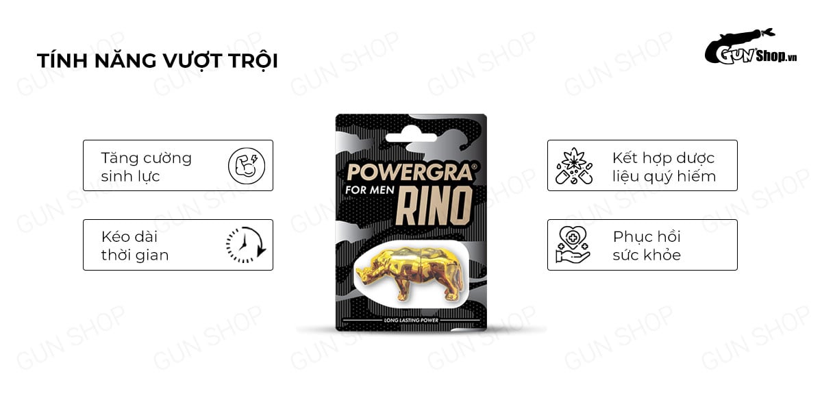 Powergra For Men Rino viên uống sinh lý nâng cao bản lĩnh quý ông kéo dài Powergra For Men Rino viên uống sinh lý nâng cao bản lĩnh quý ông kéo dài