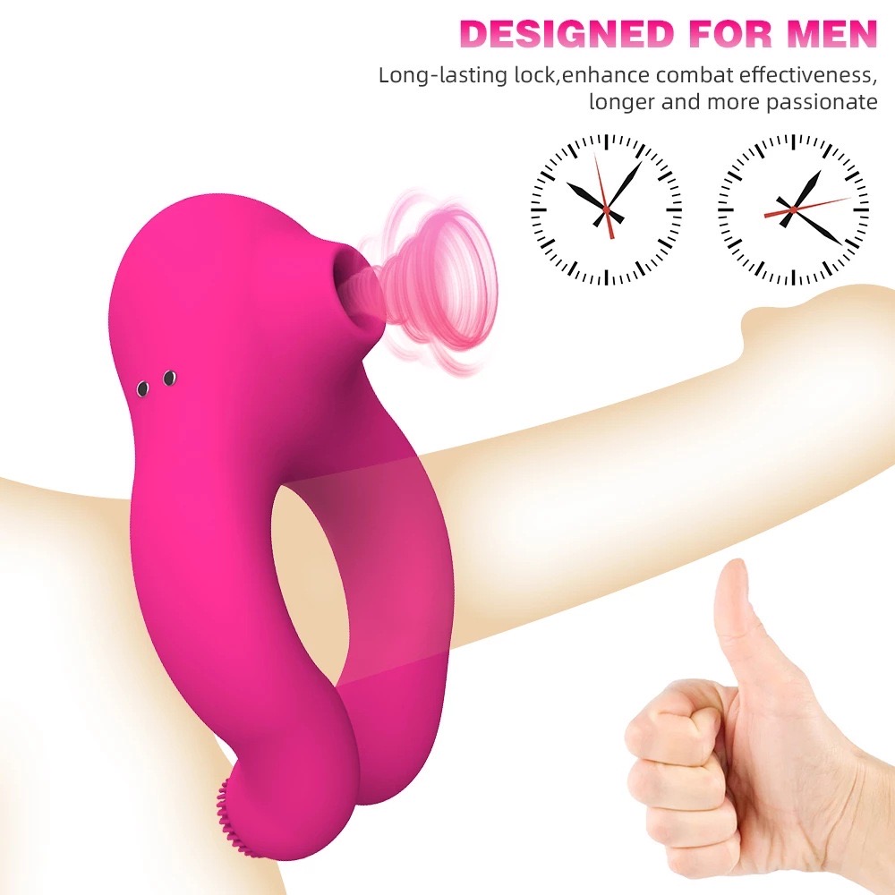 Vòng rung đeo dương vật máy bú mút điểm G cao cấp kích thích mạnh