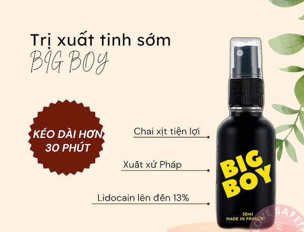 Chai xịt Big Boy 30ml giúp kéo dài thời gian, chống xuất tinh sớm, tăng cường bản lĩnh nam Chai xịt Big Boy 30ml giúp kéo dài thời gian, chống xuất tinh sớm, tăng cường bản lĩnh nam