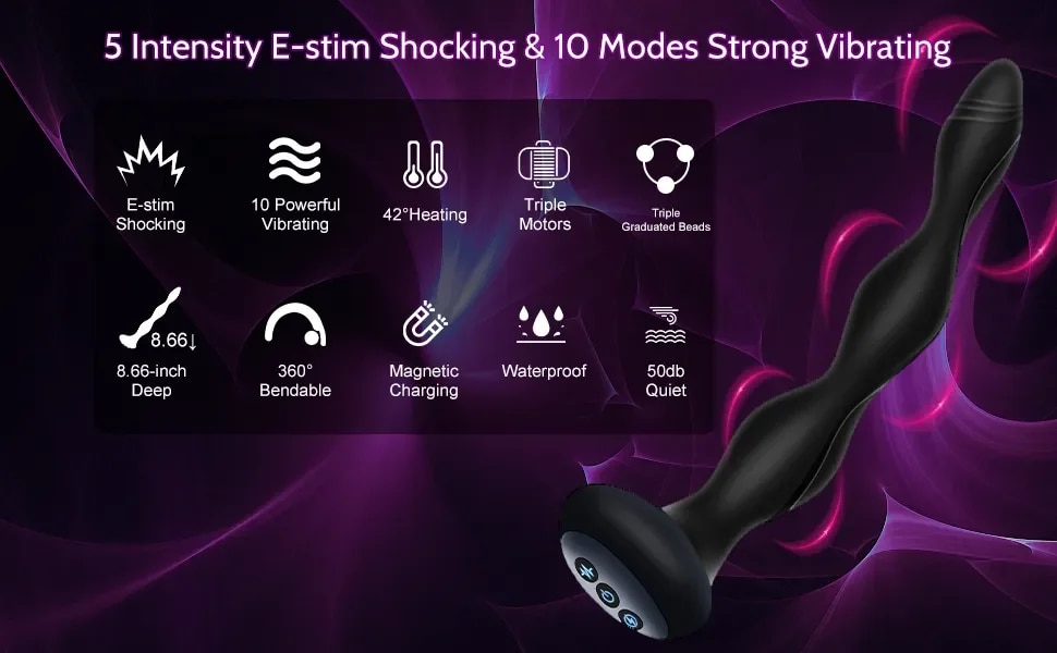  Kho sỉ Que rung hậu môn dạng chuỗi toả nhiệt silicon siêu mềm có thể uốn cong mới nhất