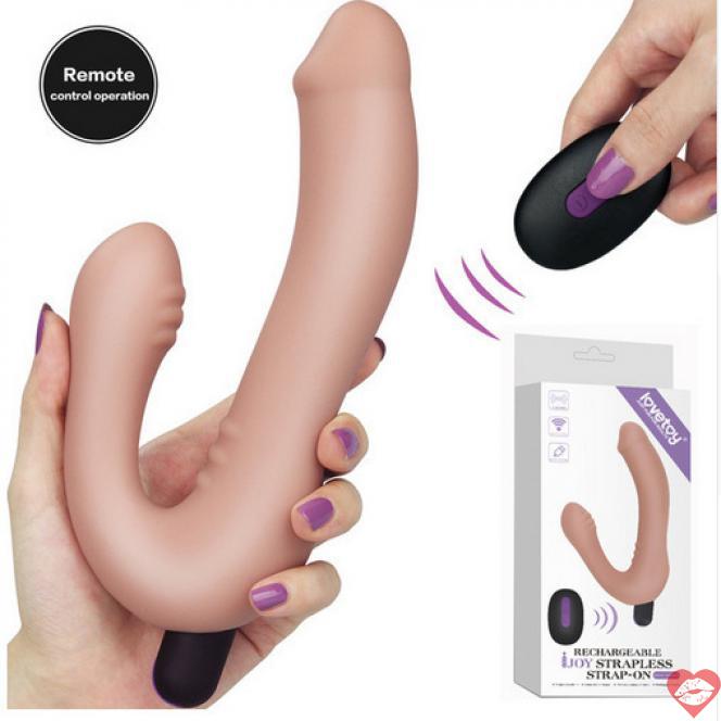 Dương vật giả 2 đầu Lovetoy Ijoy Strapless 10 chế độ rung sạc điện