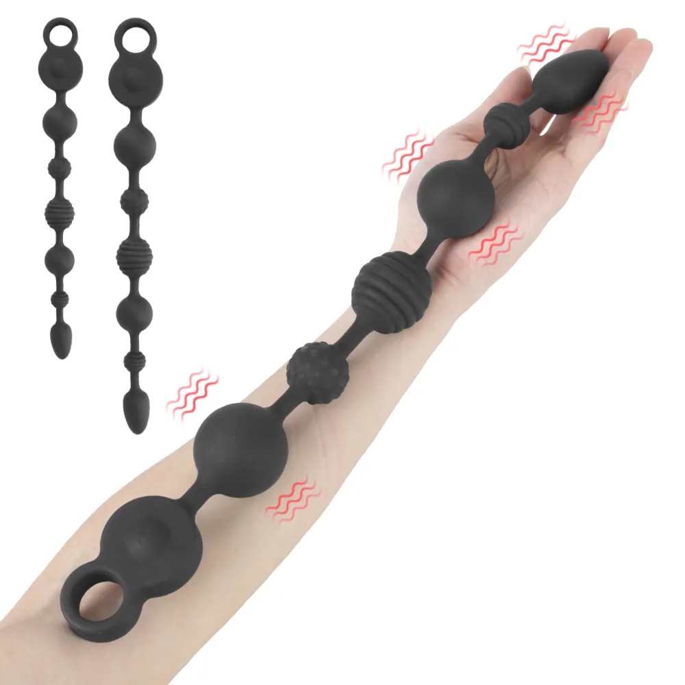  Review Que rung dạng chuỗi Dildo màu đen 35/43cm kích thích hậu môn chính hãng