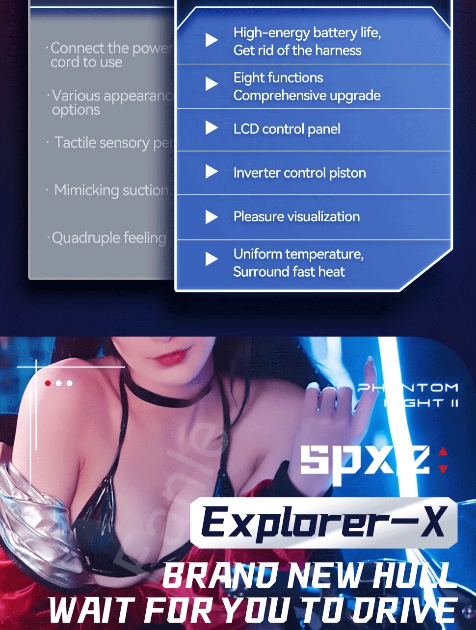  Đại lý Máy thủ dâm tự động Explorer-X II rung thụt co bóp âm đạo giả cầm tay giá rẻ