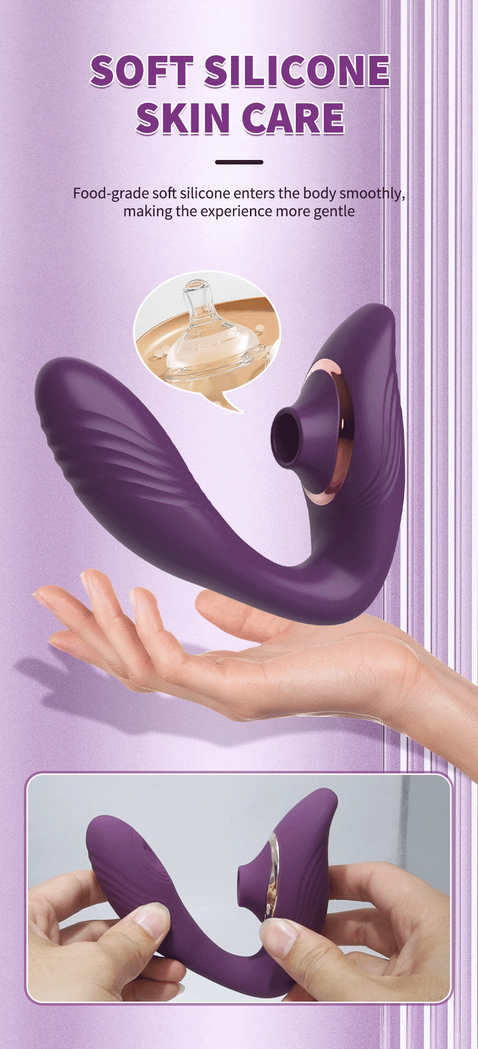 Máy Massage 2 Đầu Becky Rung Bú Hút - Tăng Khoái Cảm Cực Đỉnh