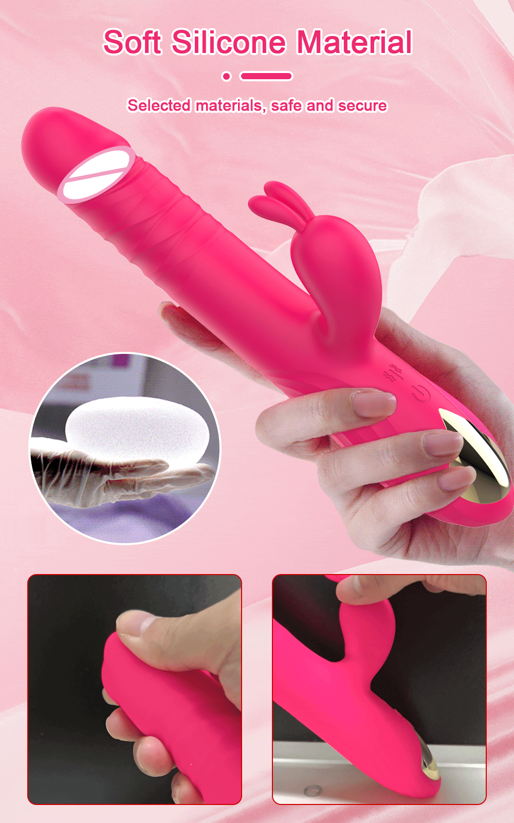  Địa chỉ bán Dương vật giả đa năng rung thụt mạnh bi xoay tròn nhánh phụ tai thỏ kích thích giá tốt
