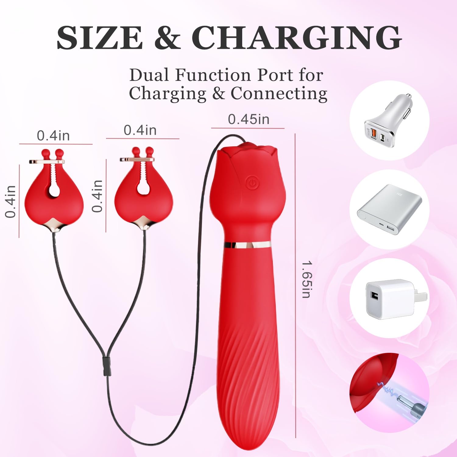 Chày Rung 2 Đầu Kích Thích Điểm G - Kẹp Vú Mới Lạ