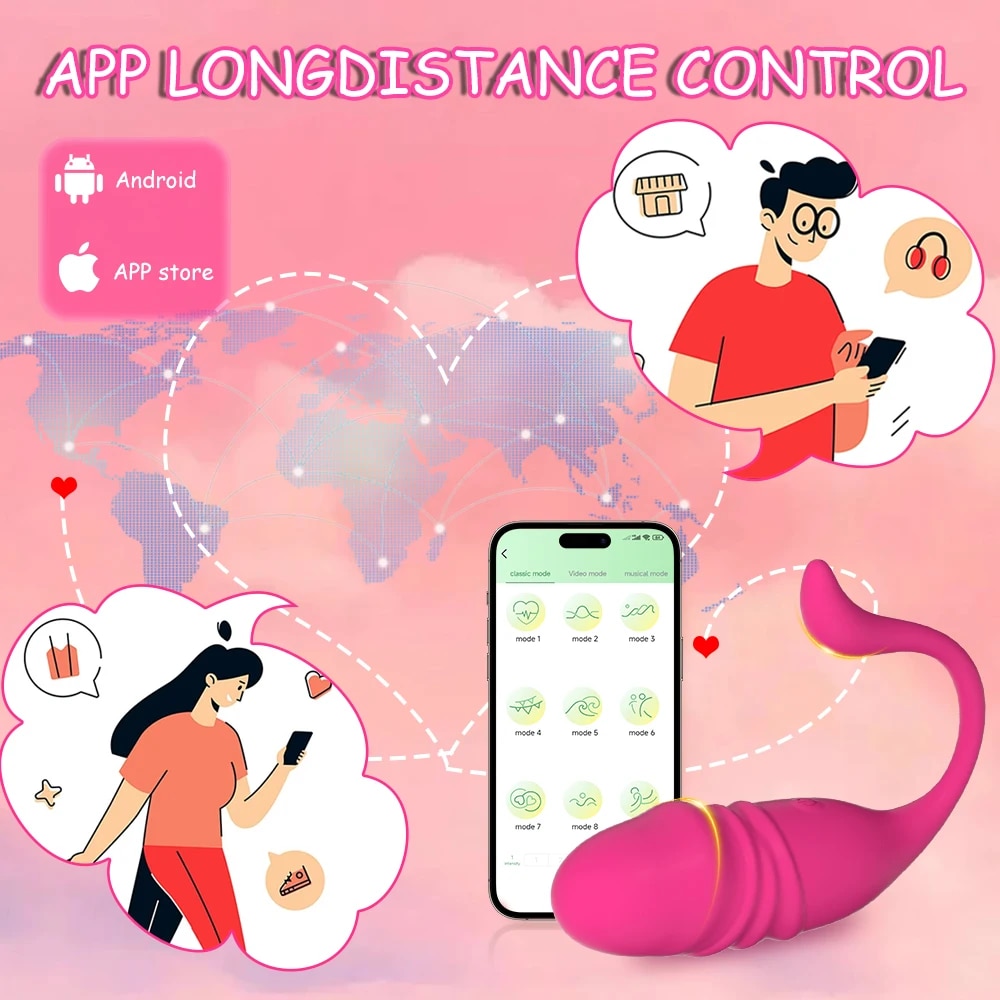  Đại lý Trứng rung tình yêu 2 đầu rung thụt điều khiển từ xa qua app loại tốt