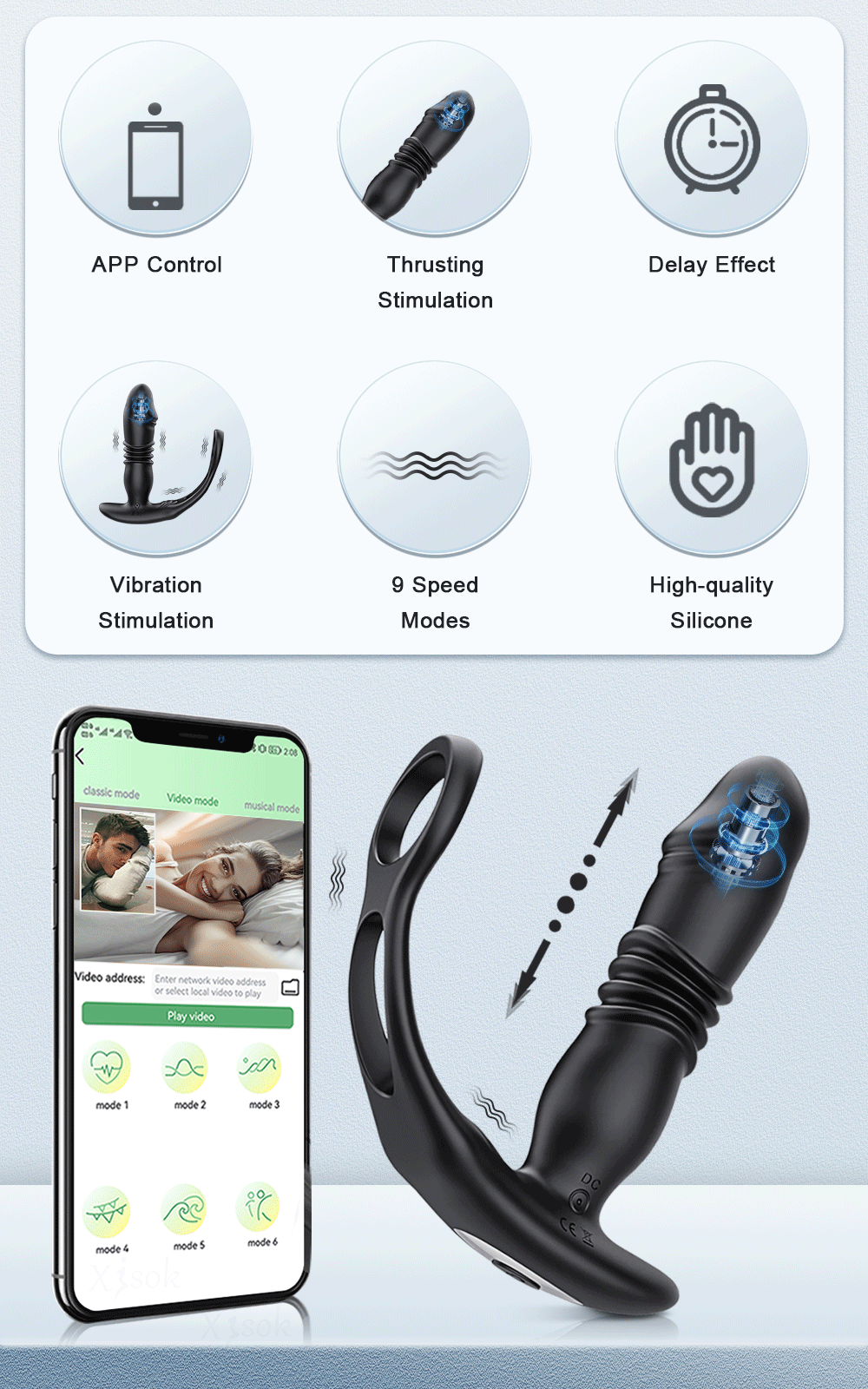  Giá sỉ Que rung kích thích hậu môn Love Spouse rung thụt điều khiển qua app cao cấp