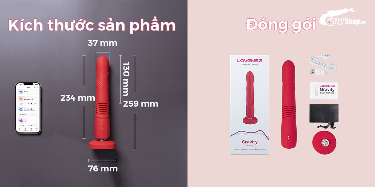  Cửa hàng bán Dương vật giả đa năng Lovense Gravity điều khiển qua app điện thoại giá rẻ
