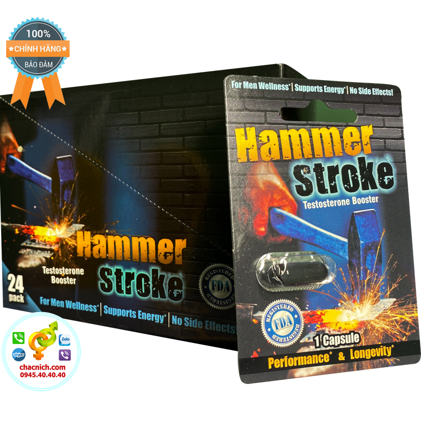  Đại lý Viên uống thảo dược hỗ trợ cải thiện sinh lý nam giới Hammer Stroke - Vỉ 1 viên hàng xách tay