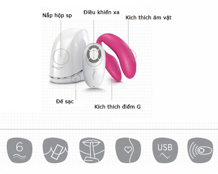  Shop bán Mát xa điểm G cao cấp We Vibe 4 Plus kết nối bluetooth hàng mới về