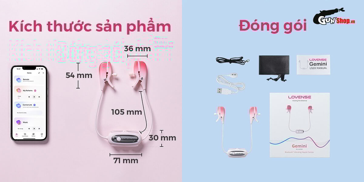 Cung cấp Máy massage kẹp vú Lovense Gemini điều khiển qua app kích thích điểm G giá rẻ