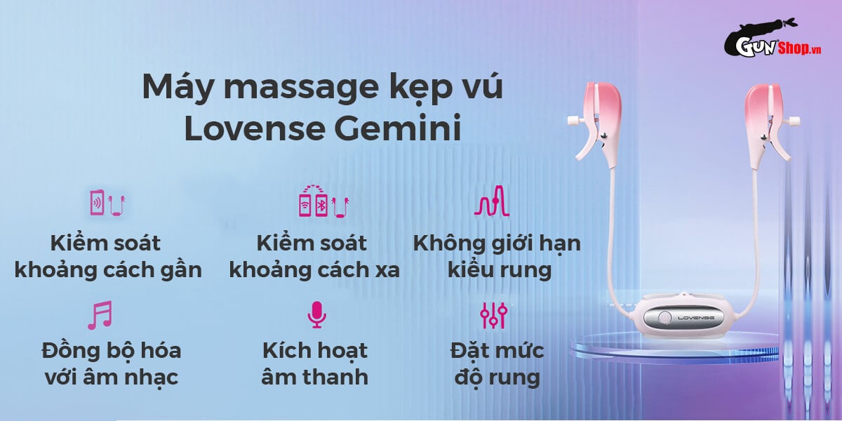 Cung cấp Máy massage kẹp vú Lovense Gemini điều khiển qua app kích thích điểm G giá rẻ