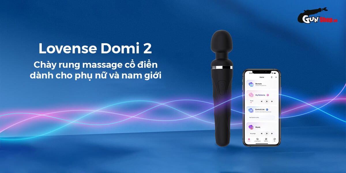 Chày rung Lovense Domi 2 không dây, điều khiển app, kích thích mạnh