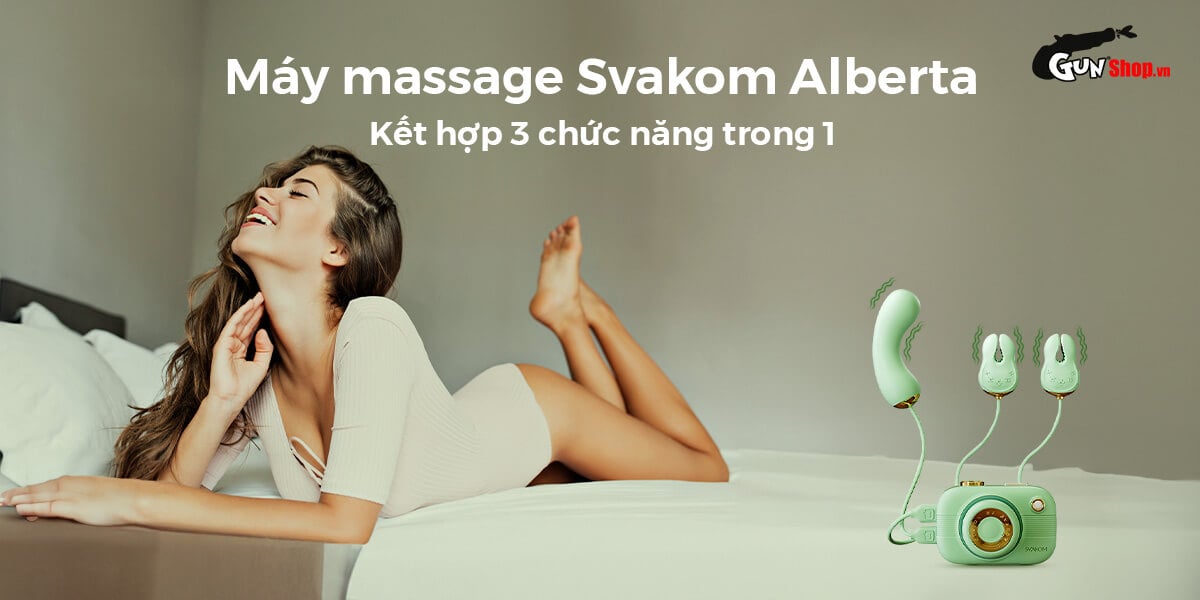 Máy Bú Hút Svakom Alberta Hình Máy Ảnh Kèm 3 Đầu Phụ Kích Thích