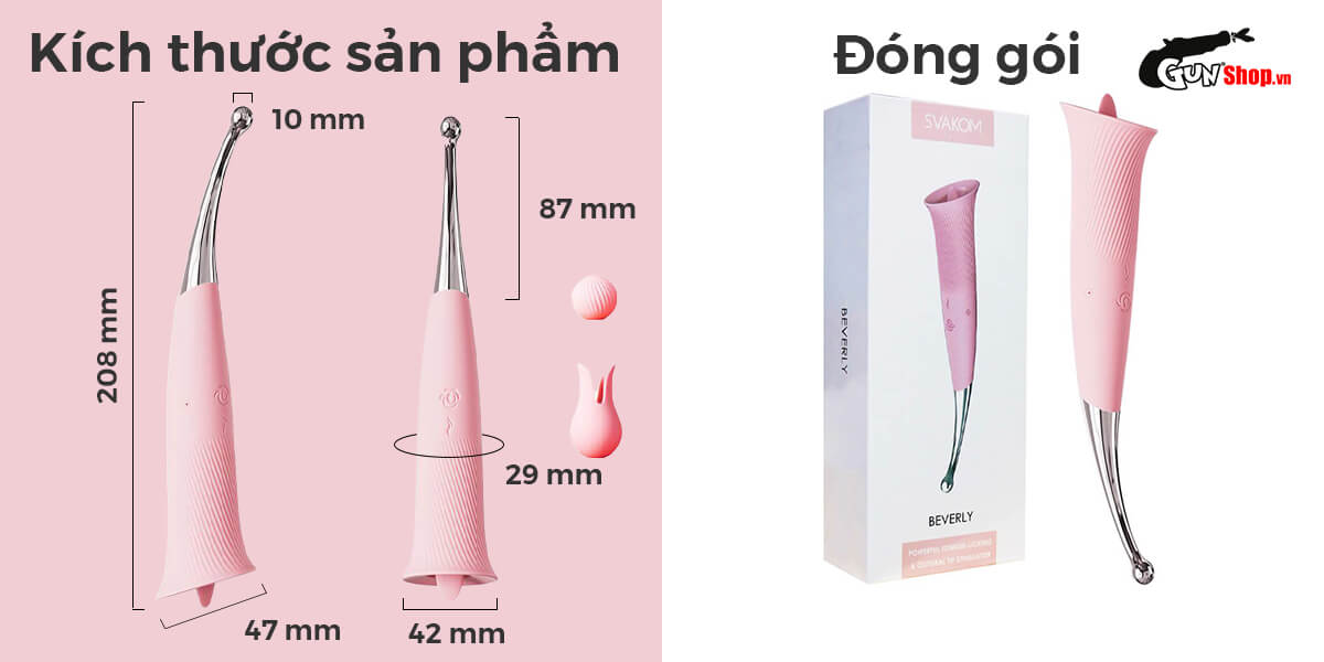  Bảng giá Máy massage 2 đầu Svakom Beverly kèm lưỡi liếm kích thích điểm G loại tốt
