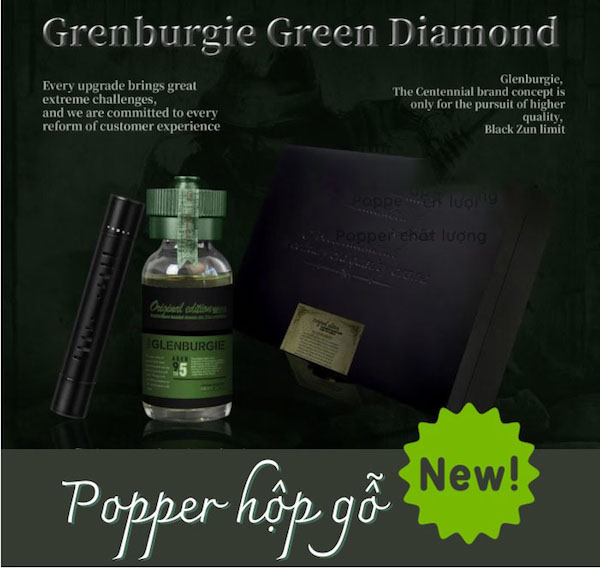 Popper Glenburgie Green Diamond 30ml Aged 95 mạnh hộp gỗ chính hãng