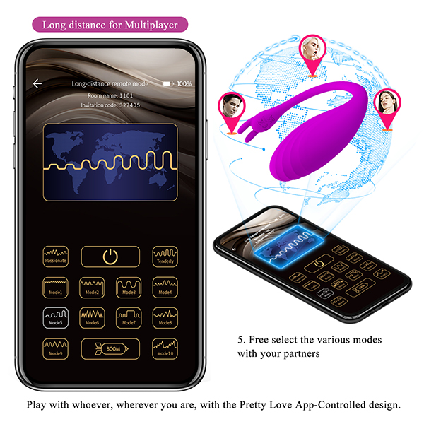  Thông tin Trứng rung 2 đầu Pretty Love Catalina điều khiển qua App bluetooth smartphone chính hãng