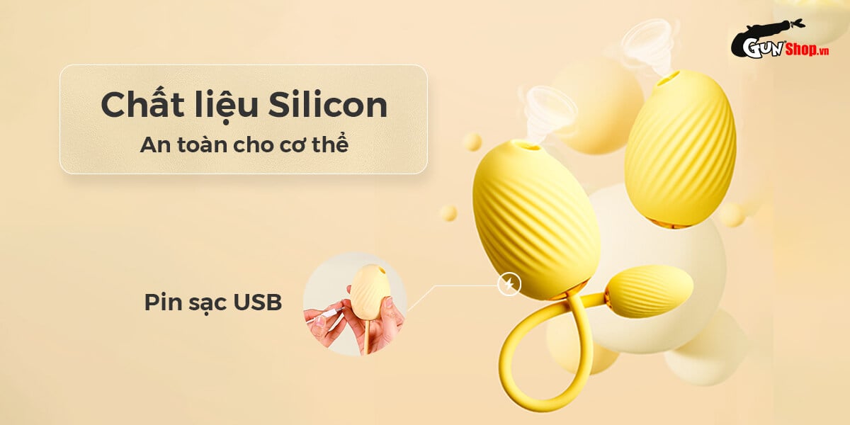  Kho sỉ Trứng rung 2 đầu Svakom Zemalia Gigi rung bú hút kích thích điểm G tốt nhất